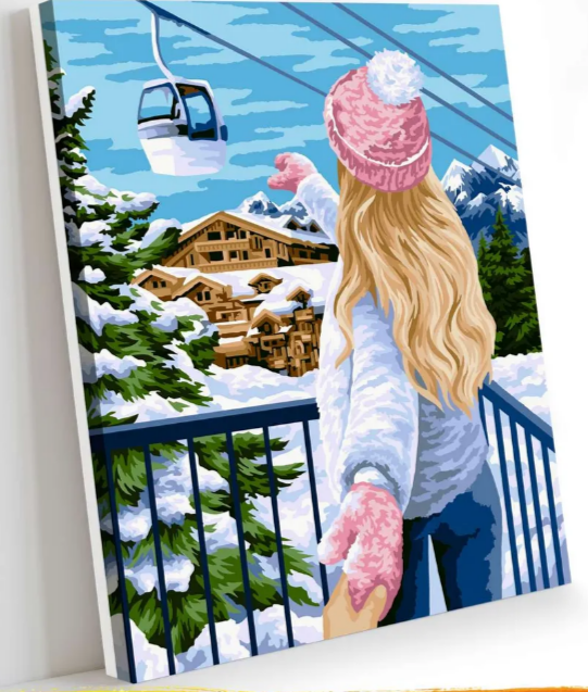 Картина по номерам "Горнолыжный курорт" 40*50см, GLA62, мягкая упаковка