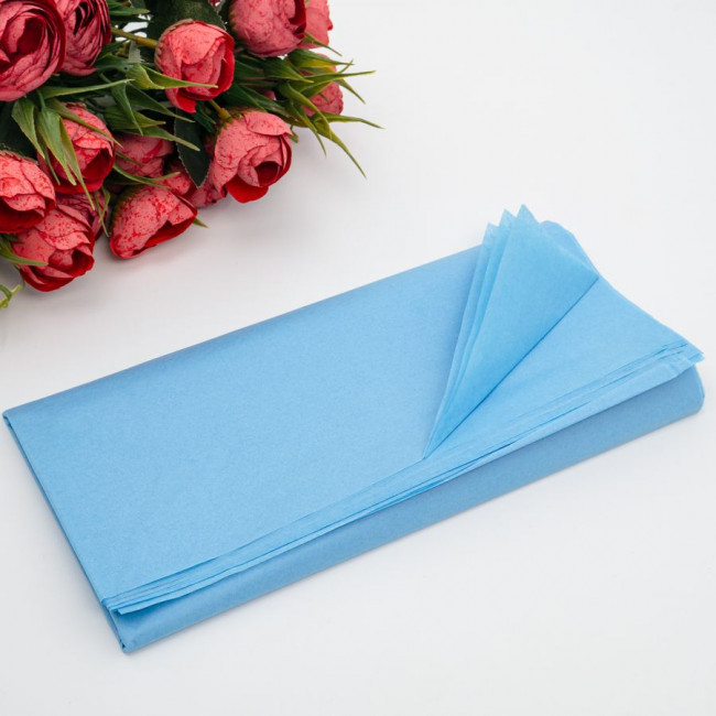 Бумага тишью 50х66см, небесная, 10 шт, Микрос/ч52254