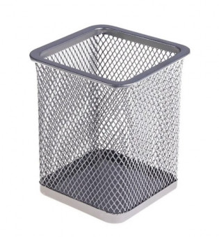 Стакан канцелярский металлический квадратный, серебро, Asmar (12)