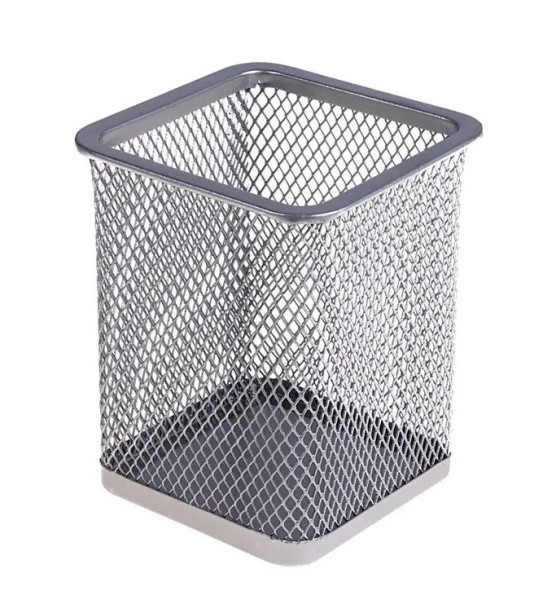 Стакан канцелярский металлический квадратный, серебро, Asmar (12) Стакан канцелярский металлический квадратный, серебро, Asmar (12)