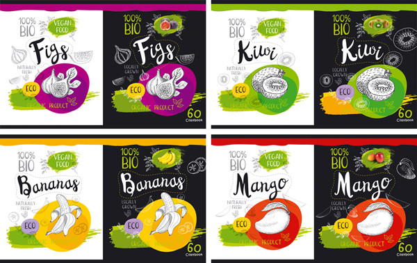 Тетрадь 60л. клетка  Organic product ассорти двойная обложка (БиДжи) (5/80)