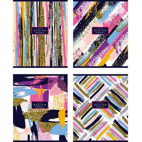 Тетрадь общая А5 скоба 96л. одна линия "Brilliancy" (ассорти)