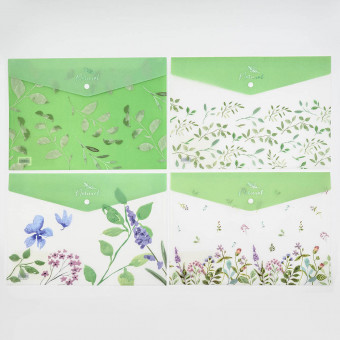 Папка на кнопке пласт. А4 FLORA арт.JL-D0053 (12)