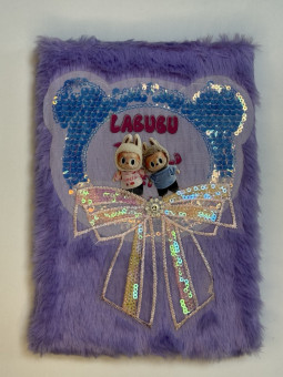 Блокнот детский А5 80л линия "Милые монстрики", меховая обложка с апликацией, MAG-1656