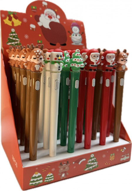 Ручка шариковая синяя Магистр "Новогодняя" с подсветкой, ассорти, MAG-2208951 (36)