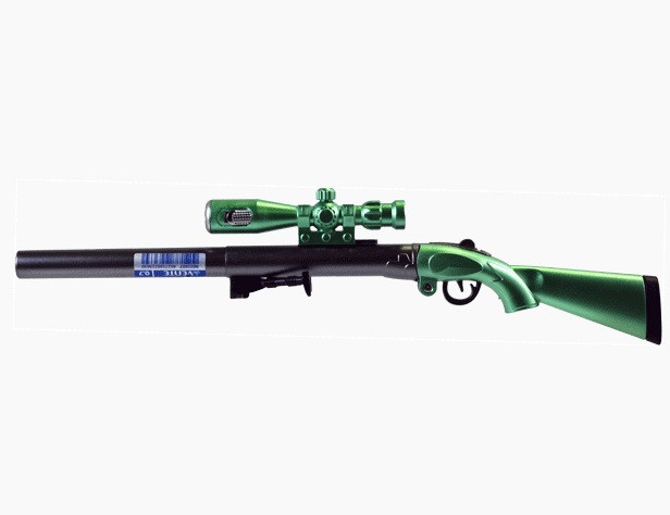 Ручка шариковая подарочная "deVENTE. Sniper rifle" с LED-подсветкой, с корпусом в форме снайперской винтовки, ультра гладкое письмо, немецкие чернила на масляной основе, швейцарский пишущий узел, d=0,7 мм, цвет корпуса ассорти, сменный стержень, индивидуа