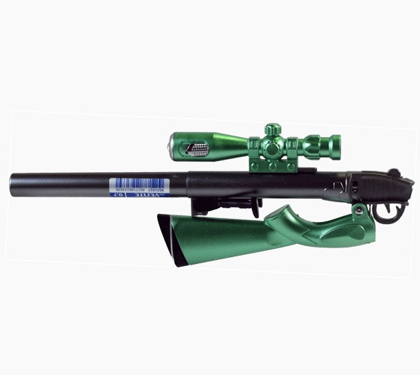 Ручка шариковая подарочная "deVENTE. Sniper rifle" с LED-подсветкой, с корпусом в форме снайперской винтовки, ультра гладкое письмо, немецкие чернила на масляной основе, швейцарский пишущий узел, d=0,7 мм, цвет корпуса ассорти, сменный стержень, индивидуа