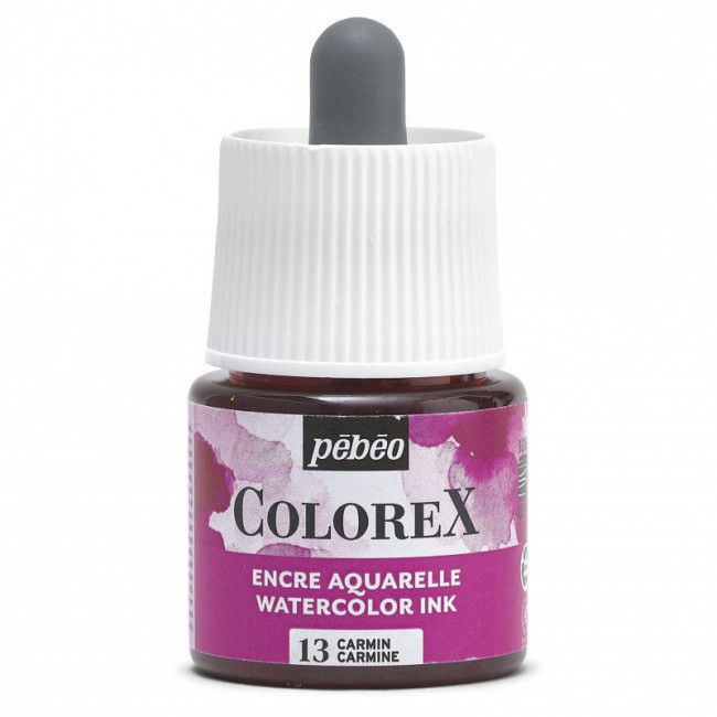 Акварельные чернила 45мл "Colorex" во флаконе с пипеткой, кармин, PEBEO/417013