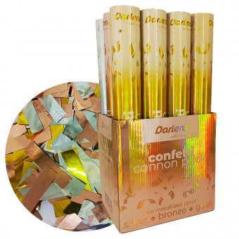 ХЛОПУШКА, DARLENS, 40 СМ, ГОЛОГРАФИЧЕСКИЕ ПОЛОСКИ, АССОРТИ ЗОЛОТОЙ\СЕРЕБРЯННЫЙ\БРОНЗОВЫЙ