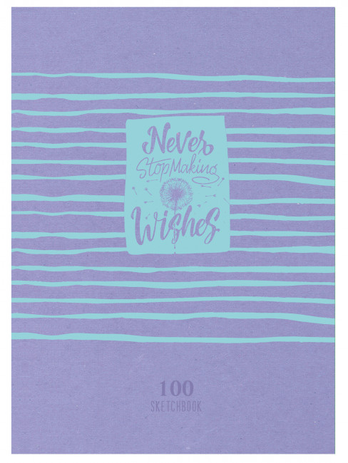 Скетчбук А5 обложка твёрдая 100л. "Одуванчик" ламинация матовая, гребень, белый блок