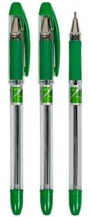 Ручка шариковая 0,5мм зелёная "Maxriter" на масляной основе, прозрачный корпус, PIANO (12)