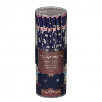 Карандаш 2мм НВ чернографитовый "HappyGraphix. Волшебная ночь", BV/21-0030/70 (50)