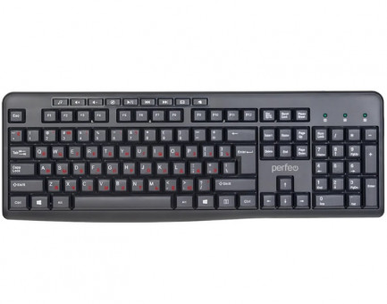 Perfeo клавиатура "PUSH" Multimedia, USB, чёрн