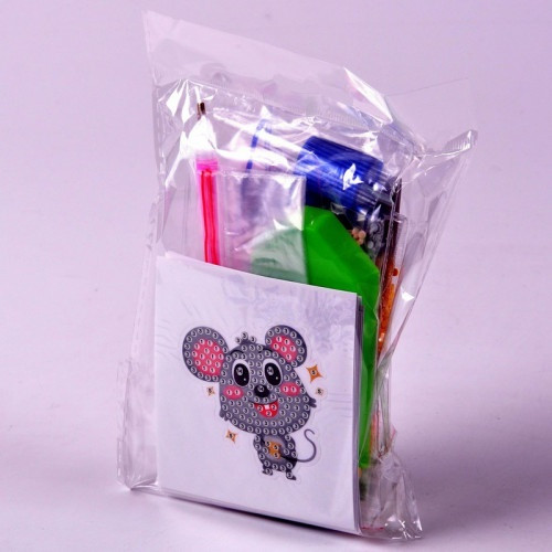 Алмазная мозаика 6,5х8см, на стикере, 12 штук в наборе, ОПП-упаковка