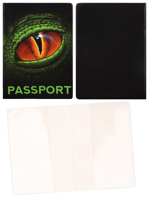 Обложка на паспорт "Глаз дракона" (ПВХ, slim) ОП-4485