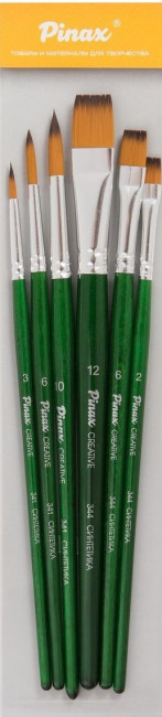 Набор кистей синтетика "Creative line". короткая ручка. 6шт. Pinax/239996