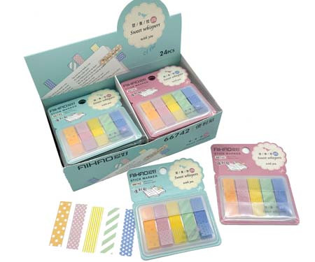 Закладки самокл.пласт. 44*12мм, 5 видов - 20листов рисунки в асс., на блистере INTELLIGENT (CF-130) (24/24/720)