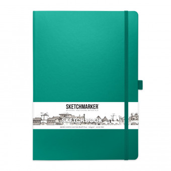 Блокнот для зарисовок 140г/кв.м 21*30см 80л, твердая обложка, изумрудный, Sketchmarker/2314604SM Блокнот для зарисовок 140г/кв.м 21*30см 80л, твердая обложка, изумрудный, Sketchmarker/2314604SM