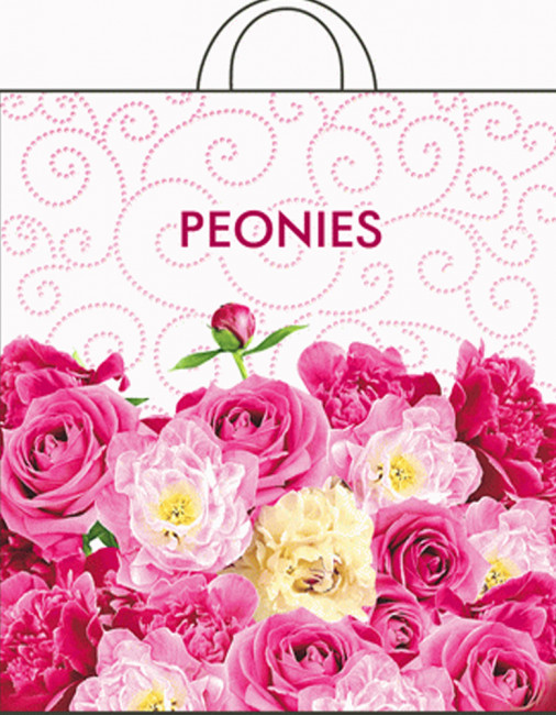 Пакет ПНД петлевой 38*42 40 мкм "Пионы" (25)