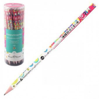 Карандаш 2мм НВ чернографитовый "HappyGraphix. Мультики. Кот", BV/21-0030/20 (50)