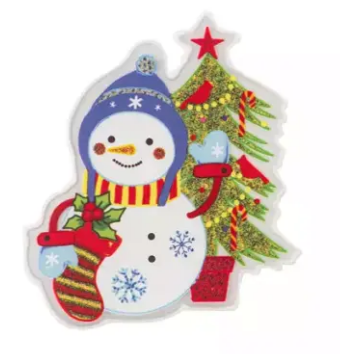 Наклейка 20х20см на окно "Снеговик в шапке", Микрос/ч47905