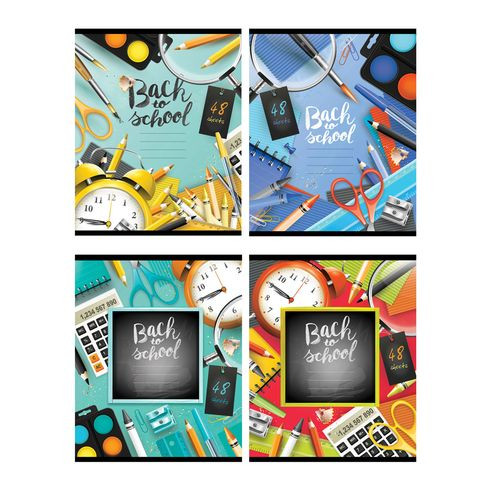 Тетрадь общая А5 скоба 48л. клетка "Для уроков" (ассорти) BG (10/80)