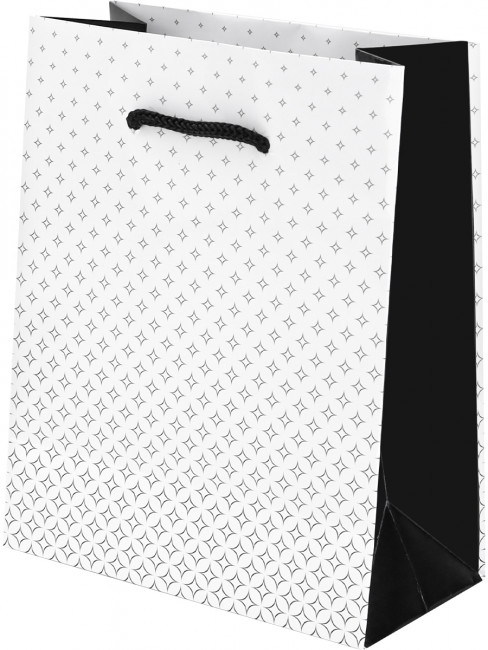 Пакет подарочный 11,5х14,5х6см "Чёрные звезды", S, Optima MILAND/ППК-4301 (12)