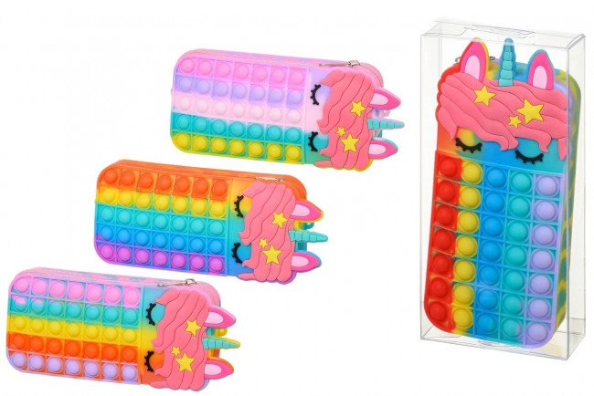 Пенал-косметичка 18*8,5*3,5 см "ЕДИНОРОГ" силиконово-резиновый, Basir/МС-5855