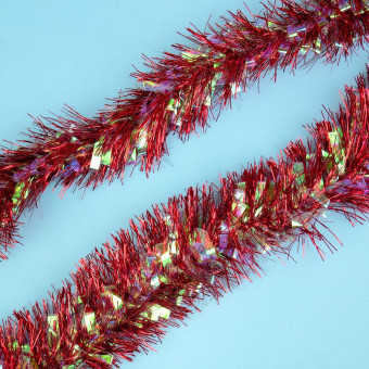 Мишура 9 см красная 2 м, Микрос/ч44003