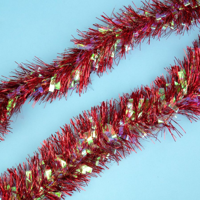 Мишура 9 см красная 2 м, Микрос/ч44003