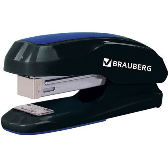 Степлер №24/6, 26/6 BRAUBERG "Extra", до 30 листов, черно-синий