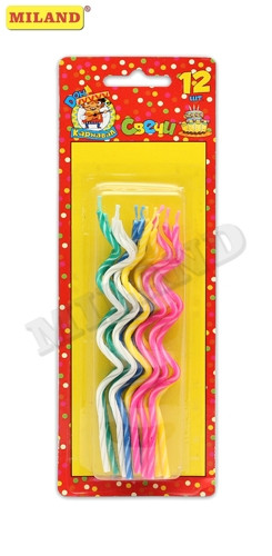 Свечи для торта "Спираль" 12 шт  С-1240