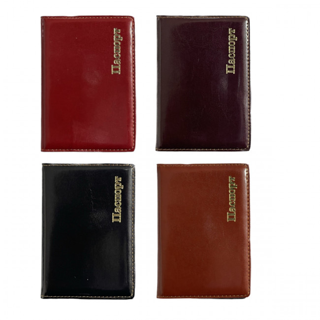 Обложка на паспорт WENZER OFFiCE, Паспорт ф/з с прошивкой, ассорти, эко кожа