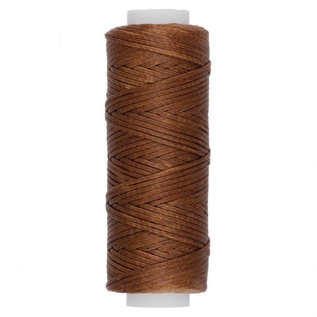 Нитки 0.8мм 25м для кожи вощёные плоские, № 003 коричневый, Промысел/LC-001