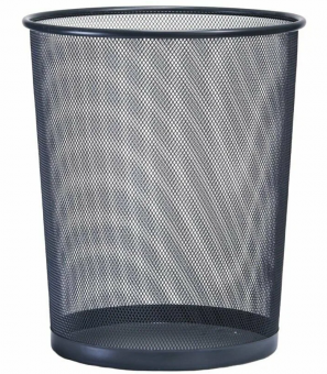 Корзина 14л для мусора металлическая. цвет-черный, WENZER OFFiCE /5002