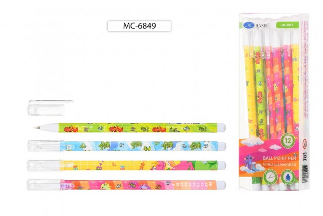 Ручка шариковая синяя 0,7мм "ДРАКОН", МС-6849/Basir (12)