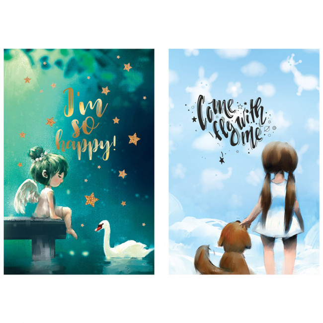 Бизнес-блокнот А6, 64л., BG "Лети со мной", матовая ламинация, блестки, BG