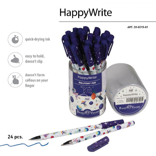 Ручка шариковая 0,5мм синяя "HappyWrite. Космос", BV/20-0215/61 (24) Ручка шариковая 0,5мм синяя "HappyWrite. Космос", BV/20-0215/61 (24)