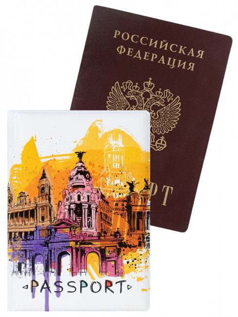 Обложка на паспорт "Город" (ПВХ) ОП-0236