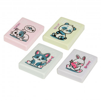 Ластик художественный "Kawaii animals", 4 цвета, BV/42-0062 (36)