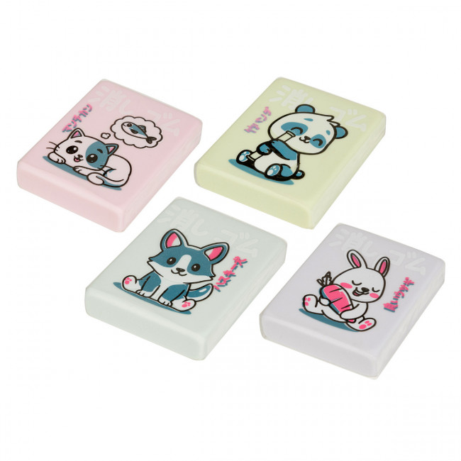 Ластик художественный "Kawaii animals", 4 цвета, BV/42-0062 (36)