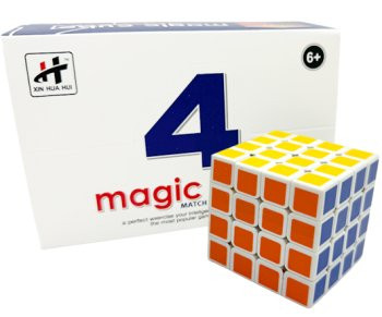 Кубик-Головоломка  DE-289  4*4 грань 5,7см, белый с цветными вставками, в к/к (6/288)