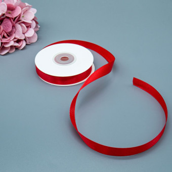 Лента 1,2см 22,85м атласная, красная, Микрос/ч37710 (10)