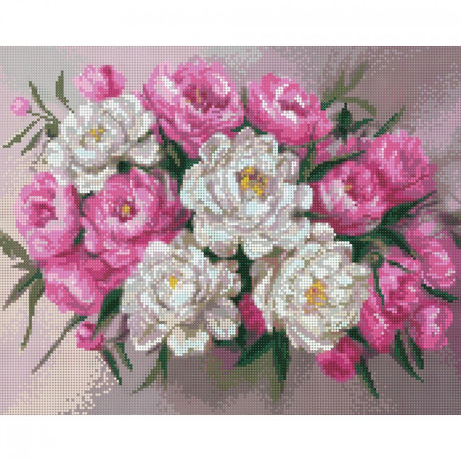 Алмазная мозаика 40*50 на подрамнике "Нежные пионы. Когай Ж.", полная выкладка, ALM071 Алмазная мозаика 40*50 на подрамнике "Нежные пионы. Когай Ж.", полная выкладка, ALM071