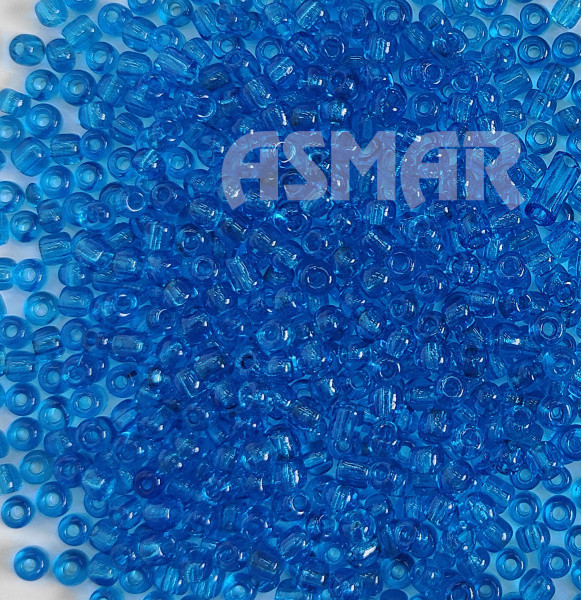 Бисер "ASMAR" размер №12, вес: 50 г, цвет - синий прозрачный