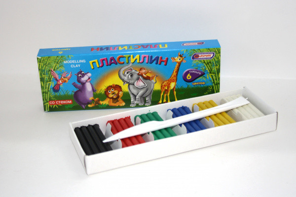 ПЛАСТИЛИН КЛАССИЧЕСКИЙ 6 цветов 90гр. "ASMAR"