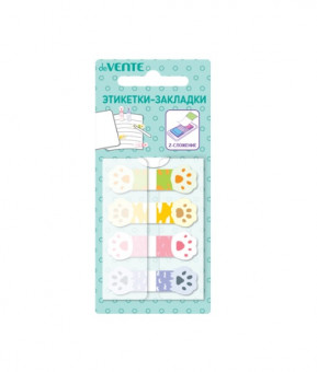 Набор самоклеящихся этикеток-закладок "deVENTE. Cat paws" пластиковые полупрозрачные, фигурные, печать 4+0, в индивидуальном диспенсере Z-сложение, 44x15 мм, 4x20 листов, 4 дизайна, в картонном блистере Набор самоклеящихся этикеток-закладок "deVENTE. Cat paws" пластиковые полупрозрачные, фигурные, печать 4+0, в индивидуальном диспенсере Z-сложение, 44x15 мм, 4x20 листов, 4 дизайна, в картонном блистере