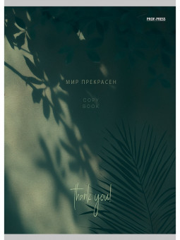 Тетрадь А4 80 клетка "Тень от листьев", скрепка, Profit/Т80-4866 (5/30)