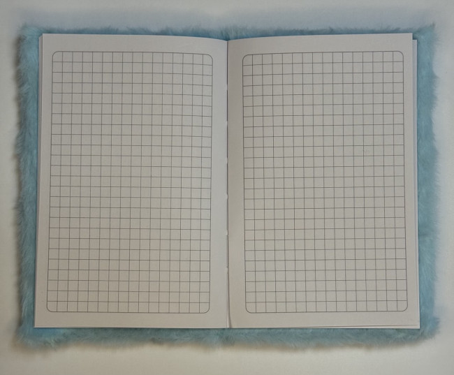 Блокнот детский А6 64л клетка "Розовый Стич", меховая обложка с апликацией, MAG-1651