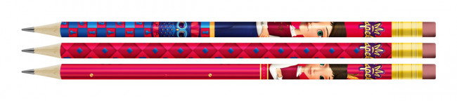 Набор графитных карандашей ТМ круглые с ластиком "Царевны" "Дарья" заточеные, 3шт, ВКФ/TSR-07/1